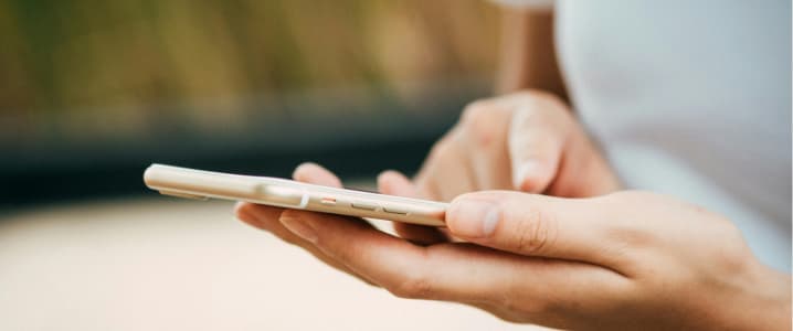 Person using a smartphone